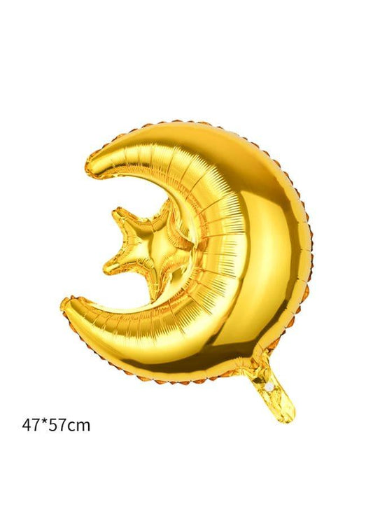 1 pc Birthday Party Balloons Large Size Star and Moon Foil Balloon Adult & Kids Party Theme Decorations for Birthday, Anniversary, Baby Shower Fatio General Trading