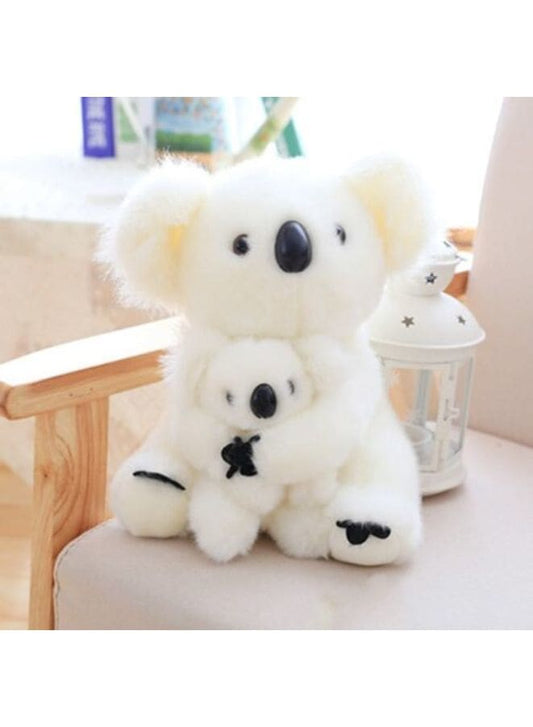 2 pcs Lovely Cotton made Koala Plush Toys Koala Bear Mother and Child Stuffed Soft Doll Kids Lovely Gift Toys 28cm, White Fatio General Trading