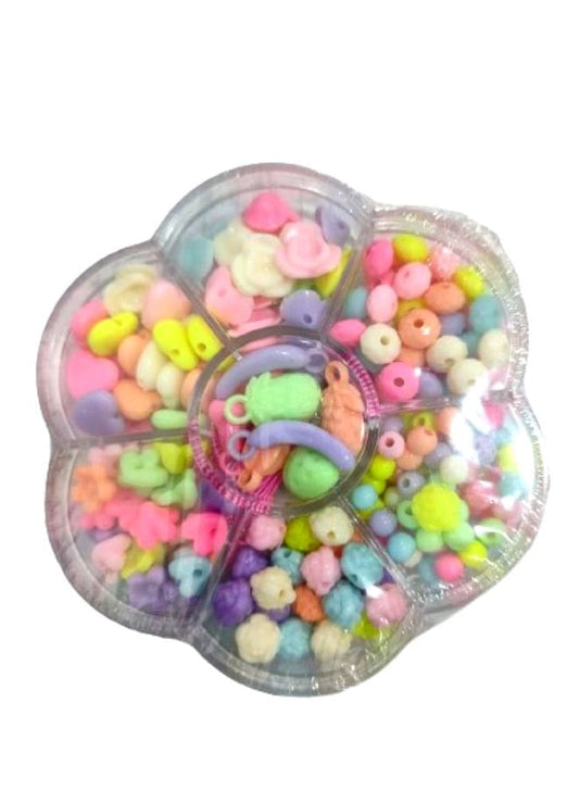 250 pcs DIY Beads Set for Jewelry Making for Kids and Adults, Craft DIY Necklace, Bracelets, hair hoop and more Using Colorful Acrylic Crafting Beads Kit Box with Accessories, Design 1 Fatio General Trading