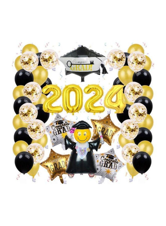 2024 Graduation Theme Party Supplies Balloons Kit Celebration Decor Set For Kids Adults