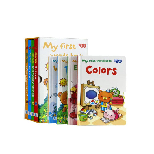 4 Book Set, First Word Pop Up Book Set for Kids, Basic Skill and Literacy Learning Book for Kids Aged 1 to 6, Time, Counting, Colors, and Everyday Things Fatio General Trading