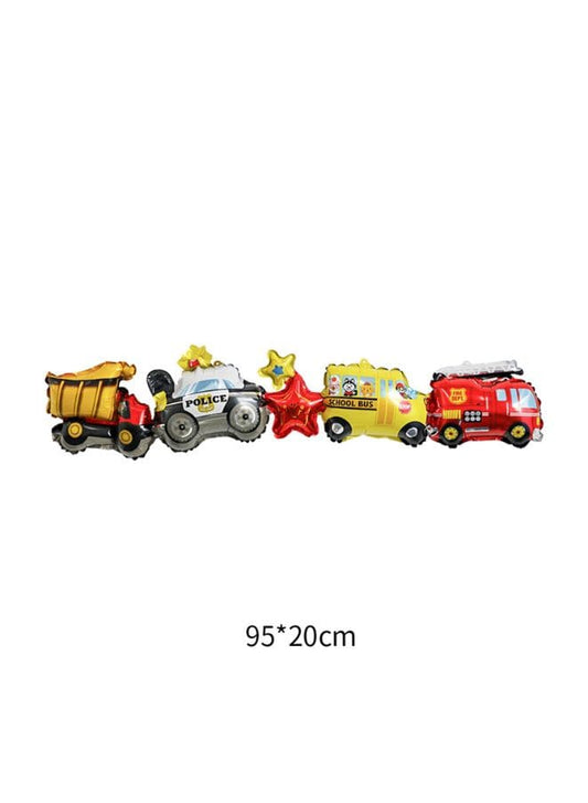 5 pc Birthday Party Balloons Large Size Vehicles Foil Balloon Adult & Kids Party Theme Decorations for Birthday, Anniversary, Baby Shower, Blue Fatio General Trading