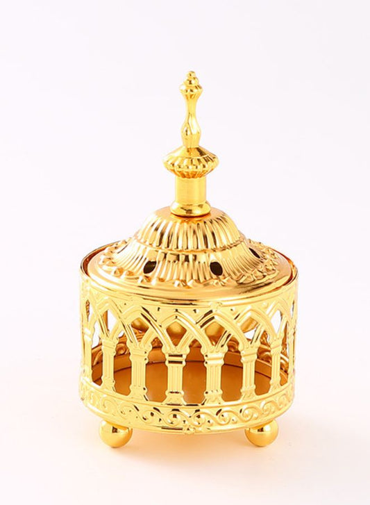 Elegant  Bakhoor Incense Burner Gold - Portable Luxurious Golden Burner for Home, Relaxation and Office