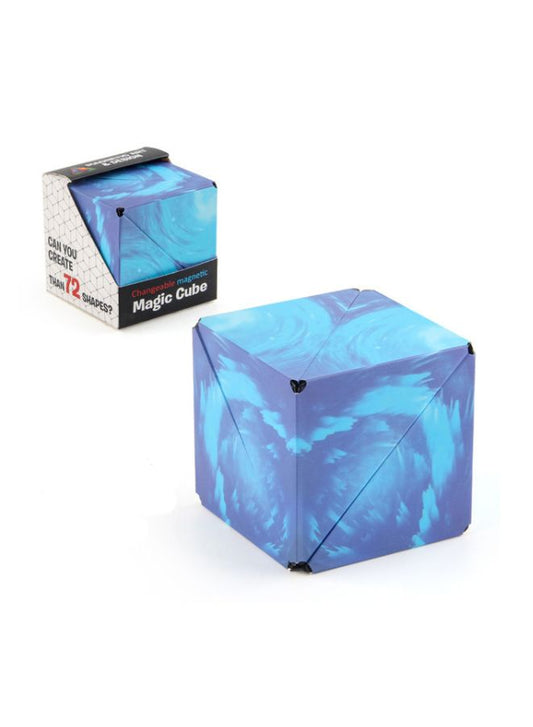 صندوق تغيير الشكل، مكعب فيدجيت مع 36 مغناطيس أرضي نادر، أزرق فاتح
