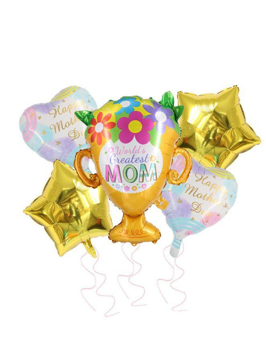 Happy Mothers Day and Best Mom Balloon Decor Mothers Day Decorations for Party Set of 6 Multicolored Balloon