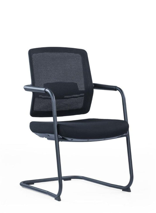 Ergonomic Office Chair Without Headrest – Lumbar Support & Steel Bow-Shaped Base