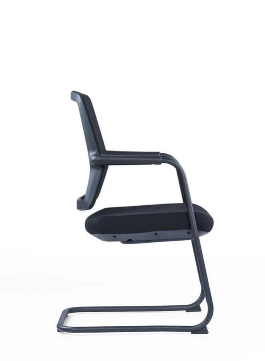 Ergonomic Office Chair Without Headrest – Lumbar Support & Steel Bow-Shaped Base