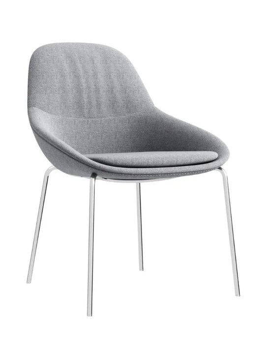 Modern Grey Visitor Chair with Chrome Legs – Stylish Waiting Room & Reception Seating