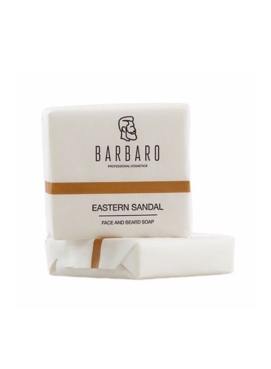 Barbero Eastern Sandal face and beard soap on a white background