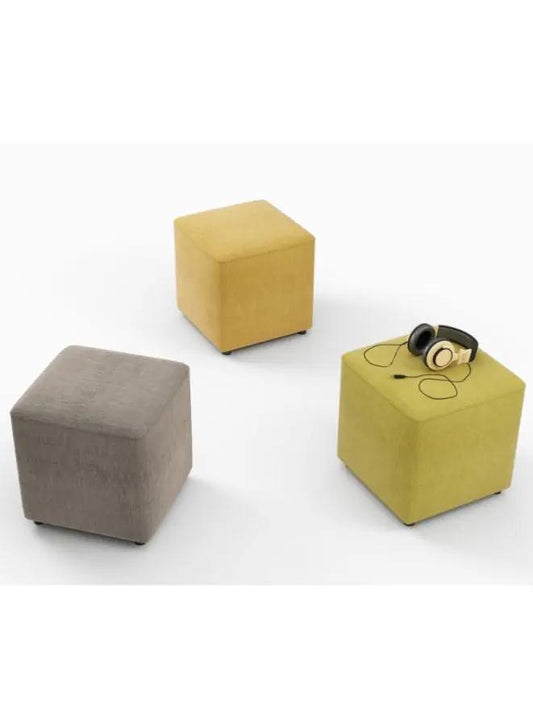 Fatio Cushioned Fabric Stool | Orange | High-Density Foam Seat for Lobby, Living Room & Visiting Areas