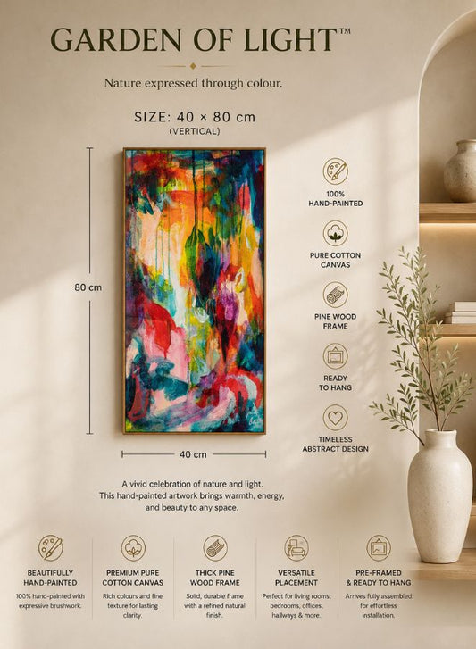 Garden of Light | Contemporary Hand-Painted Abstract Canvas Wall Art | Luxury Home & Office Décor