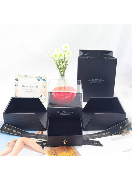 علبة هدايا تذكارية ومجوهرات رمادية أنيقة: كنز من الأناقة والوظيفة (بدون قلادة)