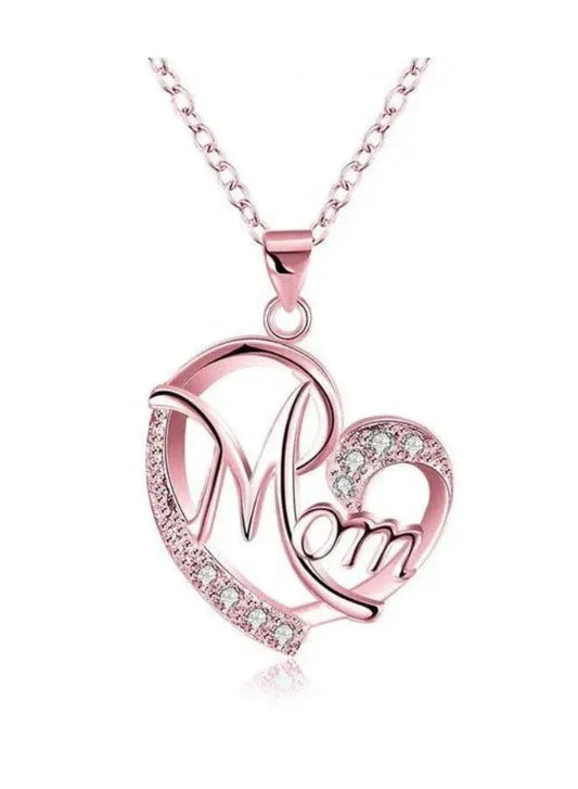 Mother’s Day Jewelry Gift Set with Rose-Themed Gift Box & Stylish "Mom” Necklace – A Meaningful Gift for Mom