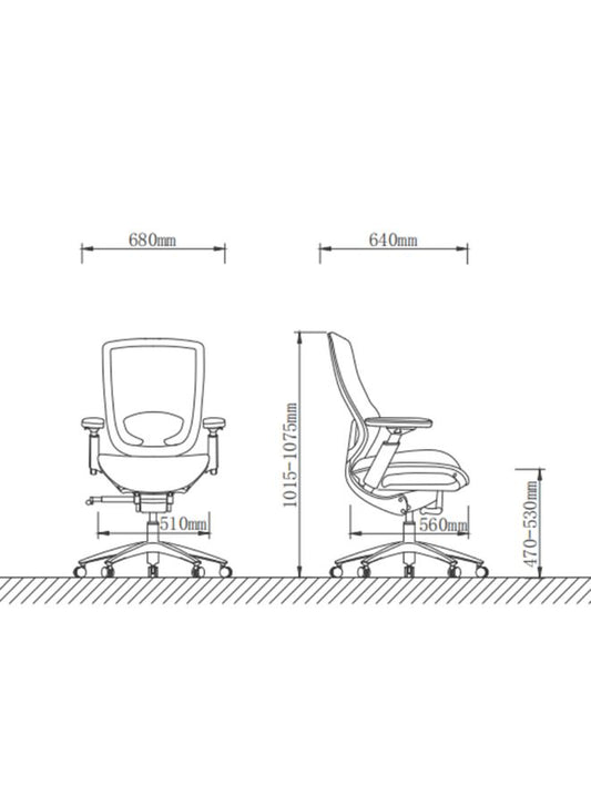 Ergonomic Office Chair with Nylon Frame, 3D Adjustable Armrests & Aluminum Base – Chrome Gaslift, 3 Locking Tilt Positions