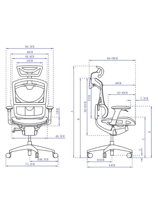 Premium Ergonomic Office Chair with Adjustable Headrest, Seat Depth & PU Armrests – Aluminum Base, Grade 4 Gaslift