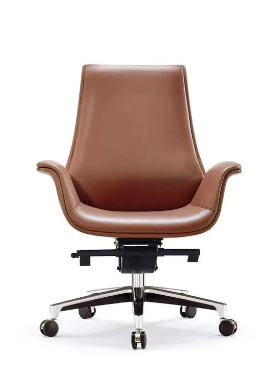 Brown office chair on a white background