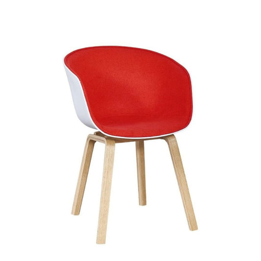 Visitor Chair With Upholstery and Wooden Legs for Visitors in Office, Lobby, Living RoomWooden Legs Visitor Chair