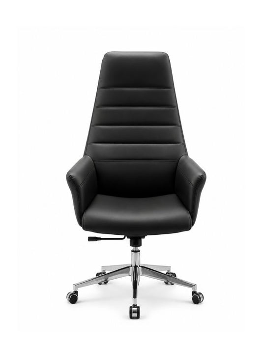 Fatio Genuine Leather Executive Office Chair – Black High Back