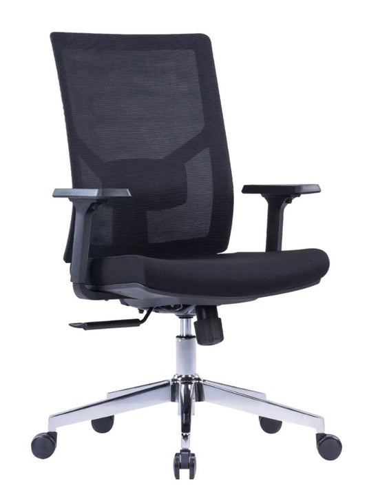 Mesh Medium Back Office Chair – Ergonomic Design with Adjustable Lumbar Support, Armrests, Chrome Base & Gas Lift