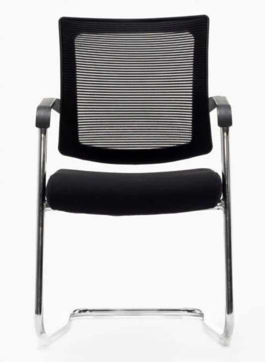 Meeting Chair with Mesh Backrest & Chrome Cantilever Frame – Ergonomic Visitor Chair with PP Armrest