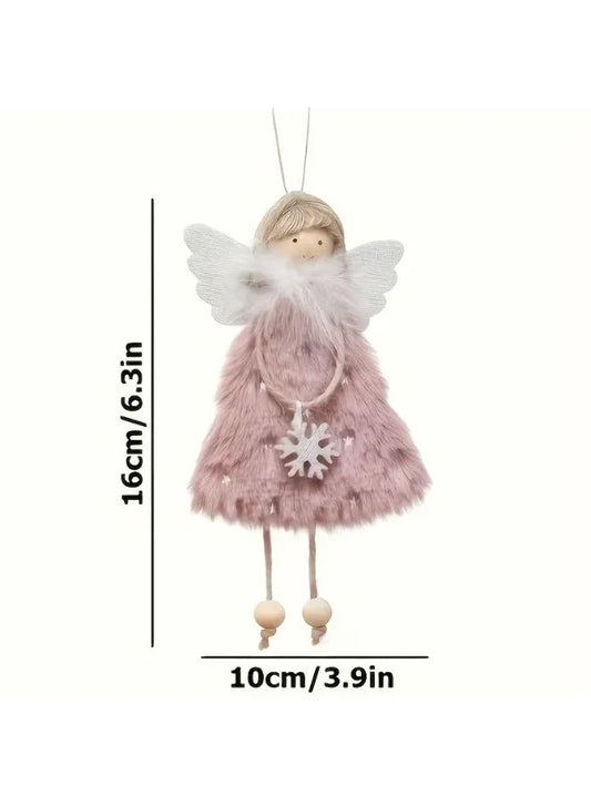 Christmas Angel Plush Doll Pendant, Christmas Tree Hanging Decoration, Pack of 3