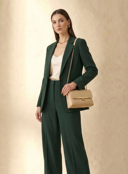 Galitizine Cream Color Women's Purse with adjustable shoulder strap