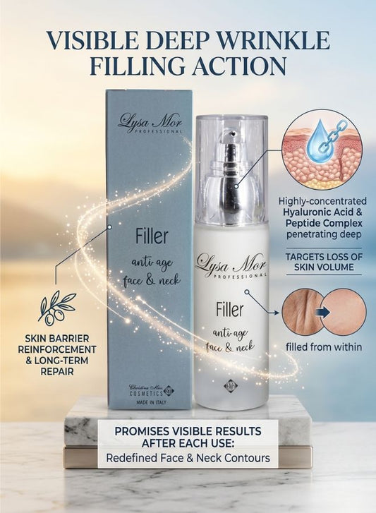 LYSA MOR Professional Filler Anti-Age | Hexapeptide + Triple Hyaluronic Acid | Fills Deep Wrinkles | 30ml