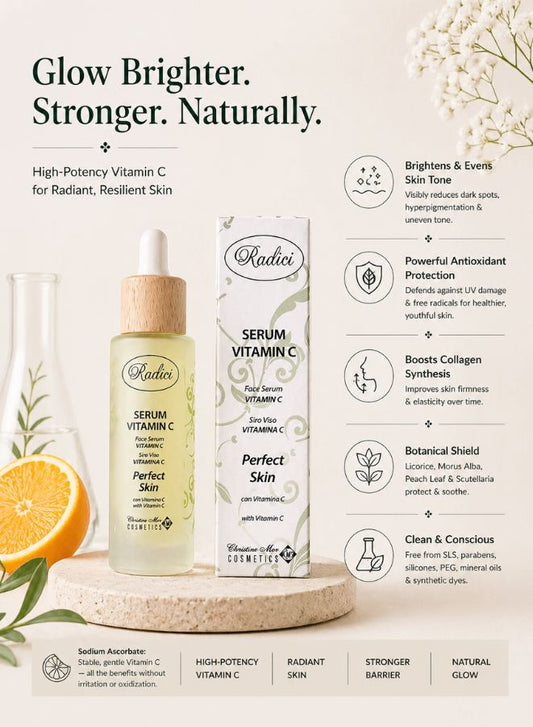 Radici Vitamin C Face Serum | High-Potency Antioxidant & Collagen Synthesis | 30ml