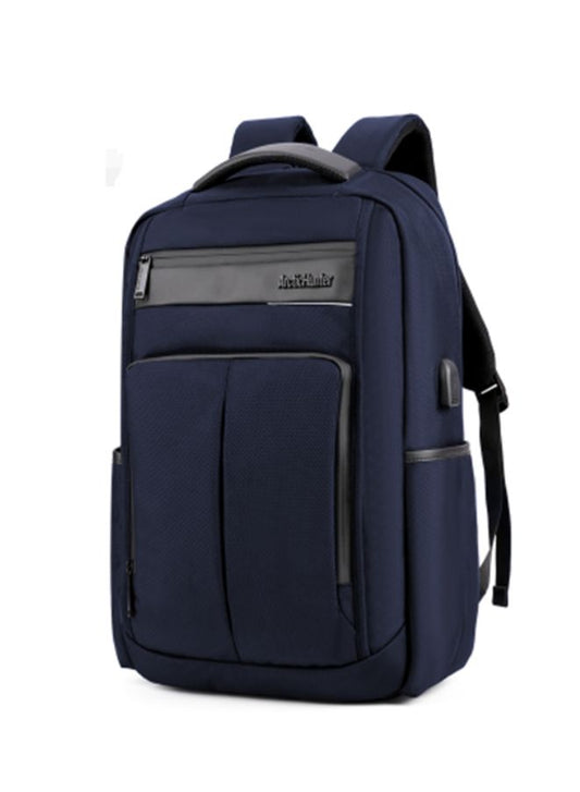Business Laptop Backpack - 15.6" Water-Resistant Polyester Bag with USB Charging Port