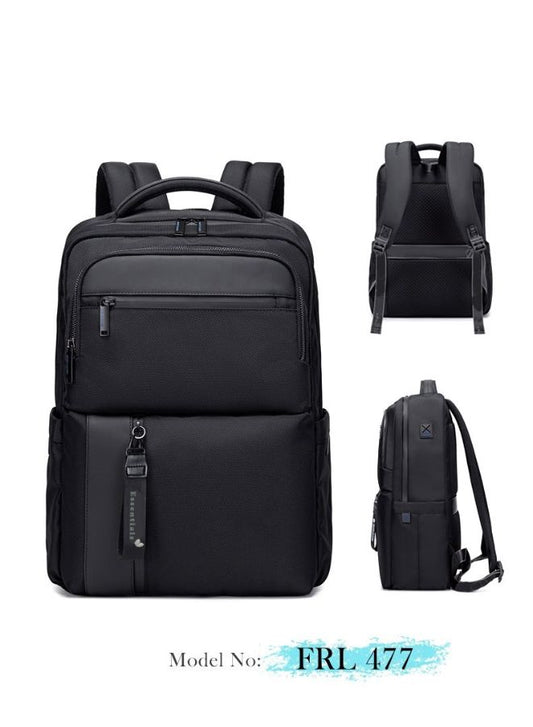Black Laptop Backpack - 15.6" Polyester Business Bag