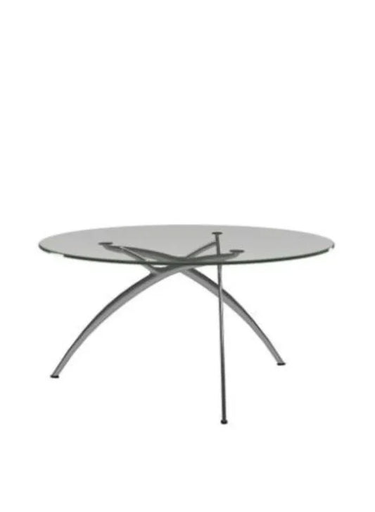 Stressless® Enigma Round Glass Table – Large Modern Coffee Table with Sculptural Aluminum Base | Elegant Accent Table for Living Room and Office