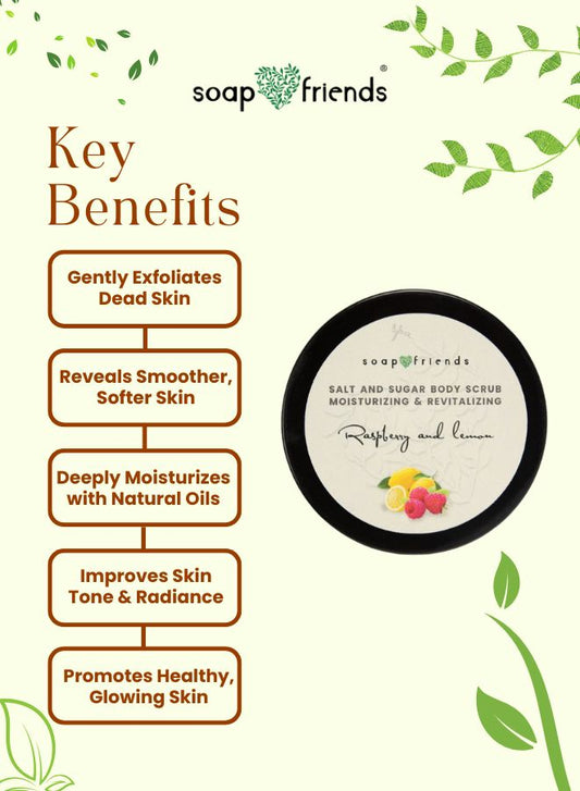 Body Scrub Raspberry with Lemon | Deep Cleansing and Regenerating Body Scrub for Sauna and Steam Bath - 50gm