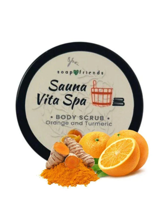 Natural Orange Turmeric Body Scrub – Salt-Based Exfoliating Scrub with Botanical Oils – Energizing, Hydrating & Silky-Smooth Skin