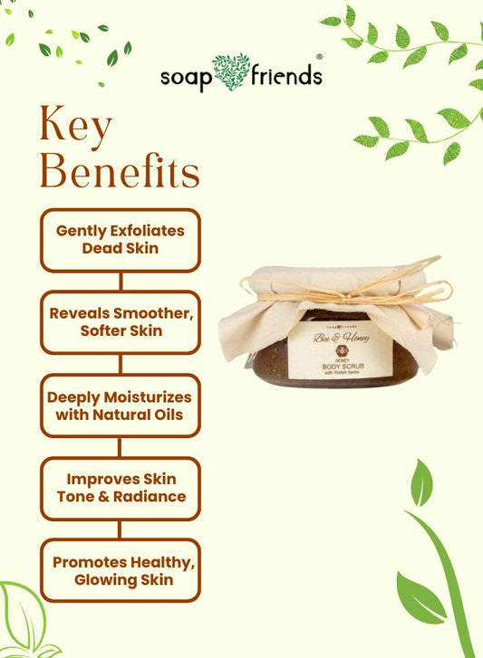 Soap&Friends Body Scrub - Exfoliating Scrub with Bee and Honey and Polish Herbs, 200 ml