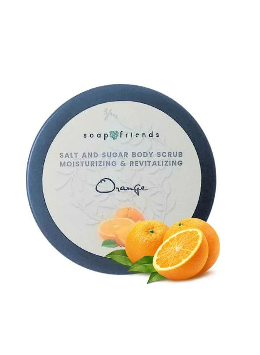 Orange Body Scrub – Natural Sugar Scrub with Argan, Jojoba, Avocado & Macadamia Oils and Panthenol – Exfoliating, Nourishing & Skin-Smoothing Care
