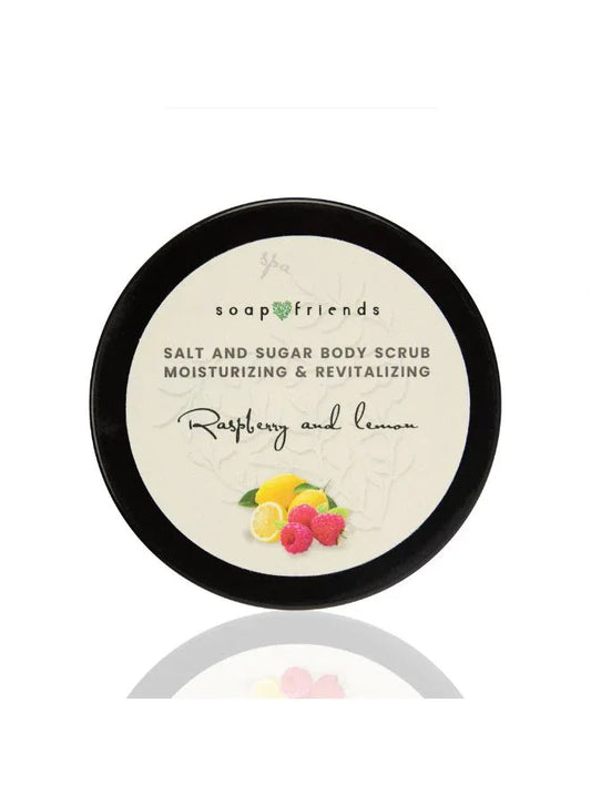 Raspberry & Lemon Body Scrub – Natural Exfoliating Scrub with Fruit Extracts – Refreshing, Smoothing & Revitalizing Skin Care