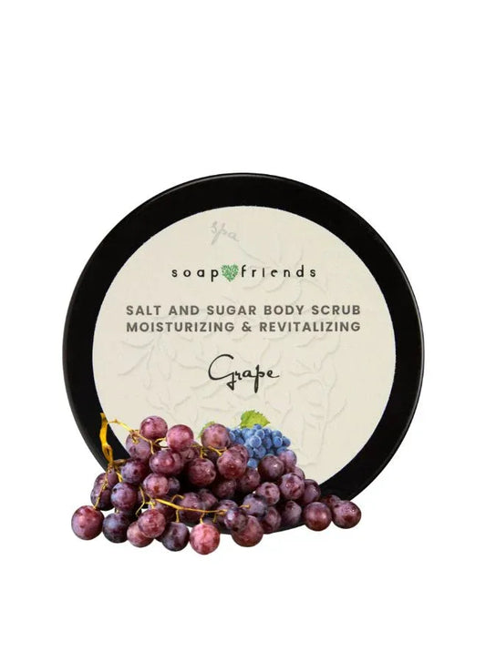 Natural Grape Body Scrub – Exfoliating Scrub with Grape Seed Oil & Botanical Oils – Hydrating, Revitalizing & Silky-Smooth Skin
