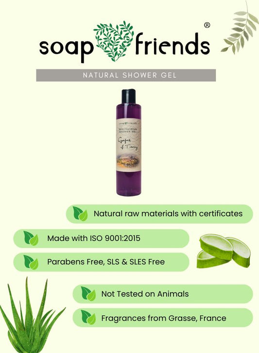 Soap&Friends Grapes of Tuscany Shower Gel with Moisturizing Avocado Oil – Natural Body Wash for Nourished, Glowing Skin – 250 ml