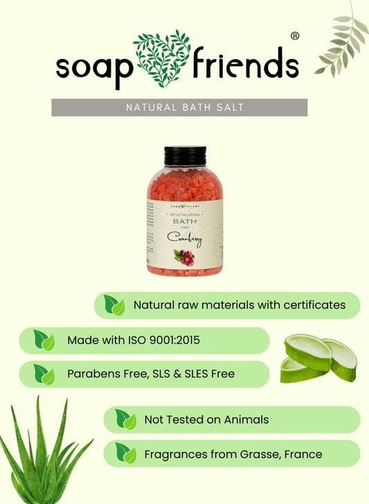 Soap&Friends Fine-Grained Cranberry Bath Salt – Natural Relaxing Bath Salt for Wellness, Soothing Aroma, Cruelty-Free Body Care Treatment