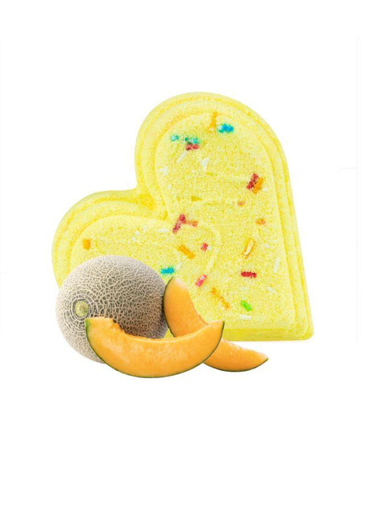 Soap&Friends Melon Bath Heart 110g – Juicy Effervescent Bath Bomb with Fresh Melon Scent – Heart-Shaped Fizzy Bath Bomb