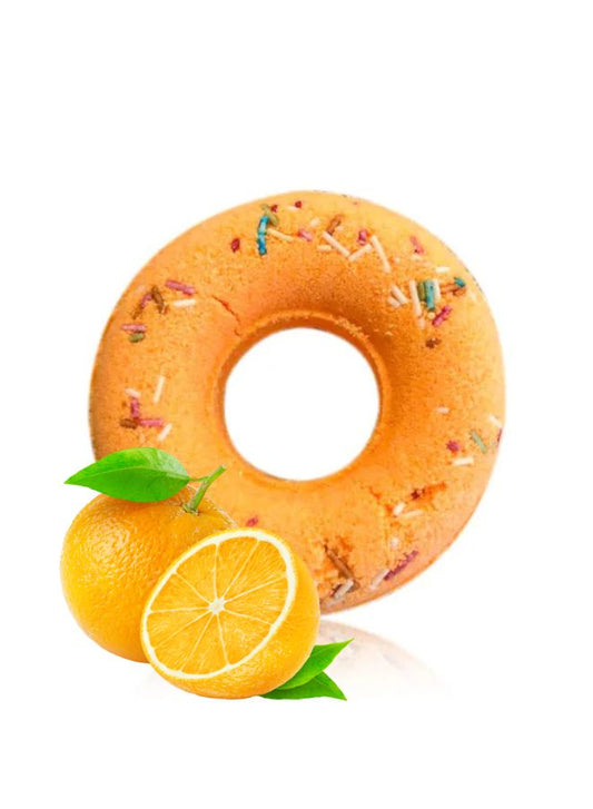 Soap & Friends Orange Bath Bomb Donut, Hydrating, Aromatherapeutic & Spa-Ready, 130 g
