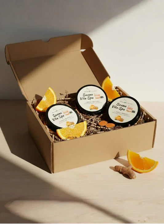 Sauna Vita Spa Care Set – Salt Scrub, Body Butter & Nourishing Face Mask