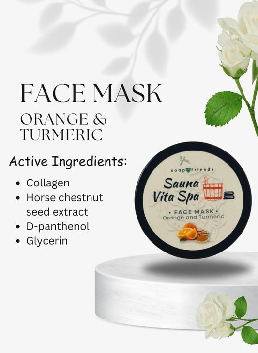 Orange and Turmeric Nourishing Sauna Face Mask | 50 ml Natural Face Mask