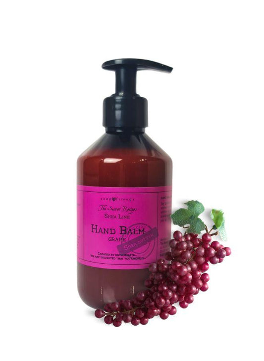 بلسم مغذي لليدين من سوب اند فريندز - العنب، غني بزبدة الشيا، 300 مل