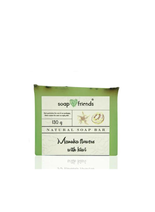 Manuka Flower & Kiwi Soap – Natural Handmade Bar with Vegetable Glycerin & Coconut Oil Gentle Cleansing, Reduce Irritation & Soft, Elastic Skin (130g)