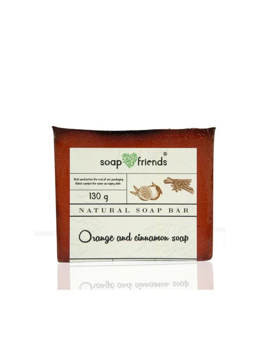 Orange & Cinnamon Soap – Natural Handmade Bar with Vegetable Glycerin, Sorbitol & Coconut Oil – Gentle Cleansing, Hydration & Soft Skin (130g)