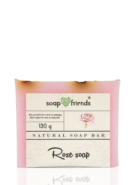Nourishing Damask Rose Soap Bar for Daily Cleansing Purpose | Rose Soap Bar Moisturizes and Softens Skin, 130g by Soap&Friends