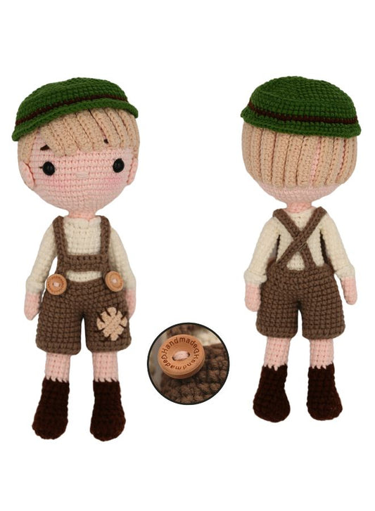 Handmade Natural Cotton Crochet Hansel Toy Doll – 25cm Amigurumi Sleeping Buddy for Babies, Kids & Adults