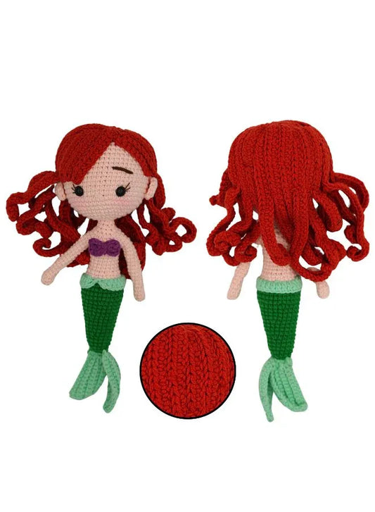 Handmade Crochet Mermaid Doll – 25cm Amigurumi Toy for Babies, Kids & Adults – Natural Cotton