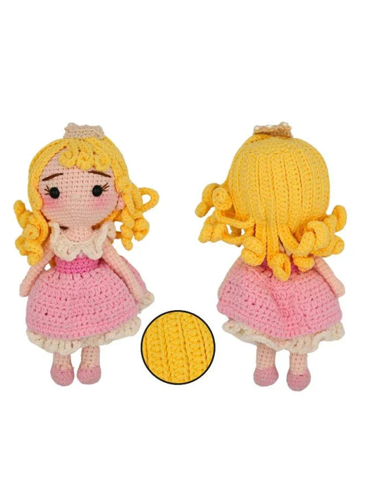 Handmade Natural Cotton Crochet Sleeping Princess Toy Doll – 25cm Amigurumi Sleeping Buddy for Babies, Kids & Adults